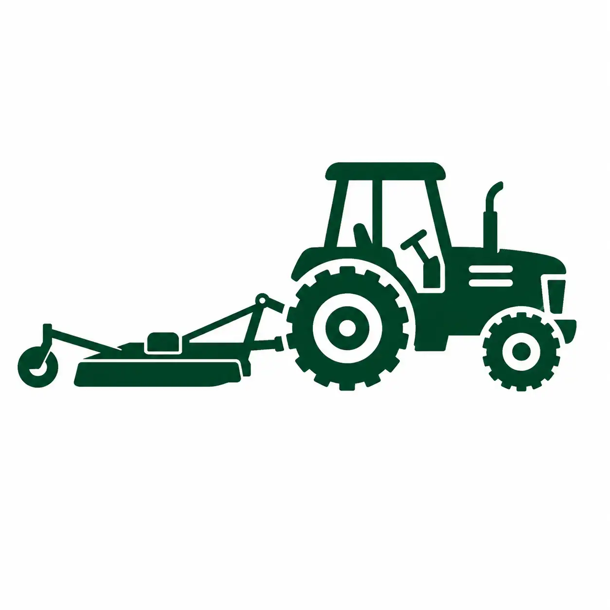A green tractor with a plow attached, used for tilling soil.